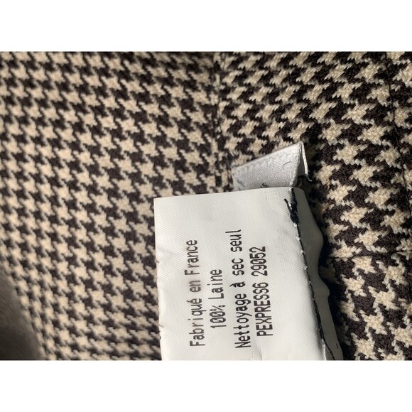 Vertigo Paris Pants Womens 10 Medium Brown Black Houndstooth Wool France Petite - Picture 6 of 6
